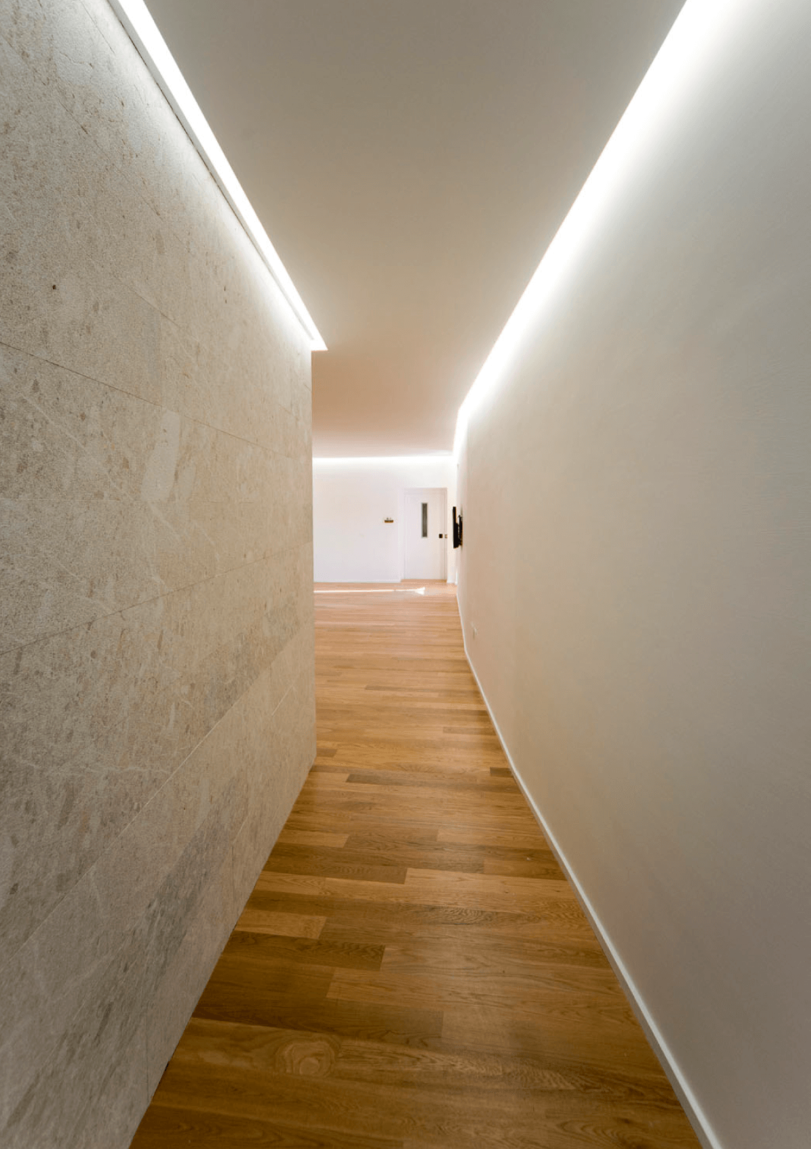 vista corridoi secondo ambiente Cena progettazione architettonica integrata